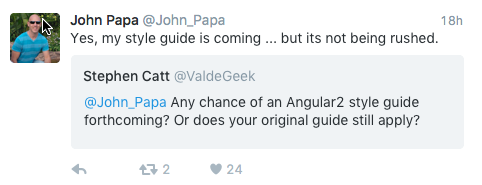 Jogn Papa sneaks a new styleguide for Angular devs
